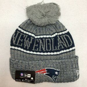 New England Patriots football grey beanie winter snow cap football knit